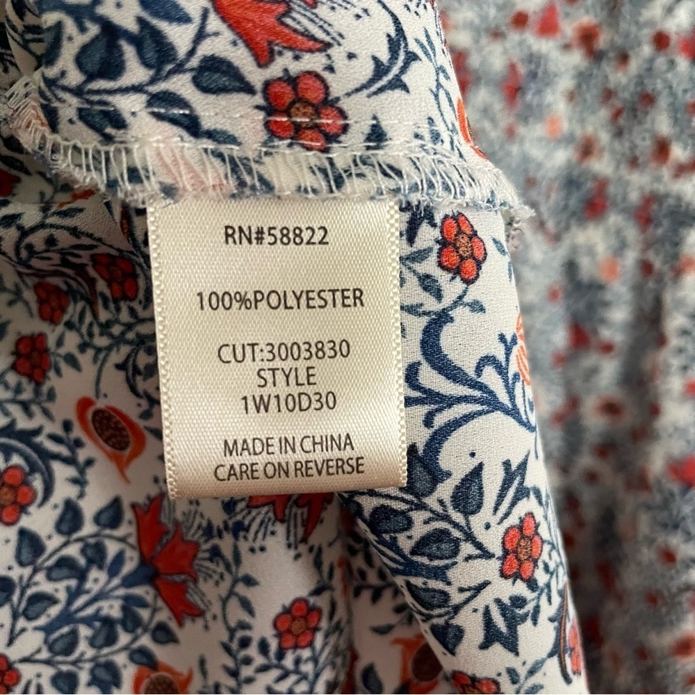 Max Studio BoHo Floral Kimono Tie Waist Top V-Neck Long Sleeve Size X - Picture 11 of 12